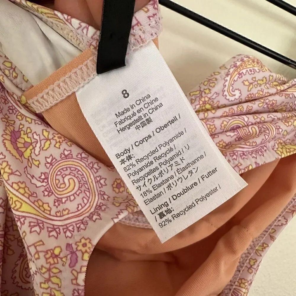 J. Crew Eco Women’s One Shoulder All Over Paisley Printed Ruched Sides Swimsuit